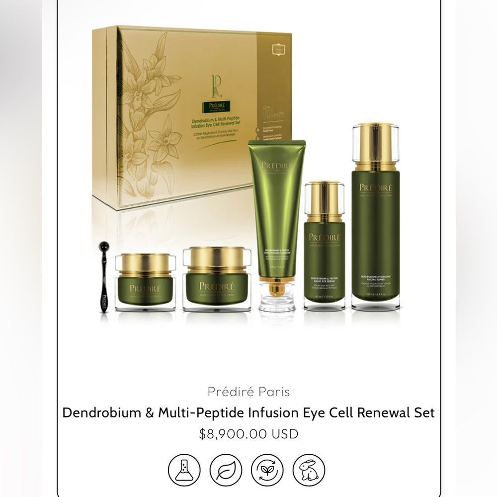 NEW $8900 Prédiré Paris Dendrobium & Multi-Peptide Infusion Eye Cell Renewal Set
